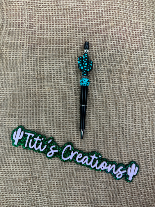 Focal Custom Pen - Teal Cactus Cow