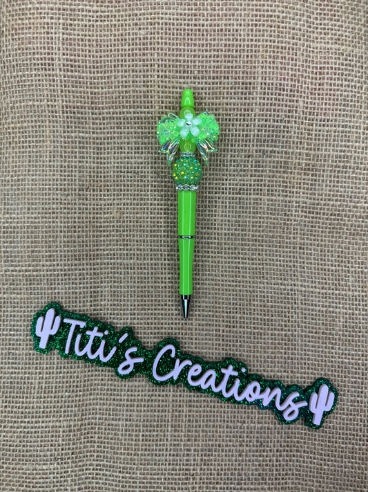 Bow Custom Pen - Lime Green