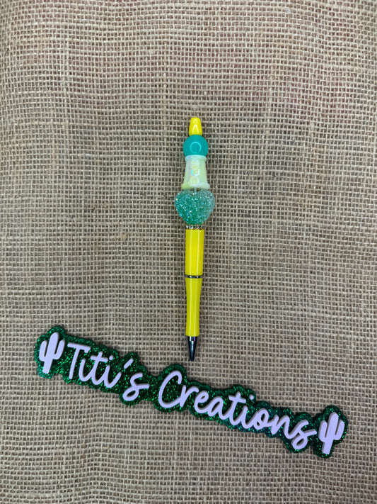 Bubble Gum Machine Custom Pen - Yellow & Green